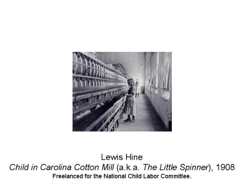 Lewis Hine Child in Carolina Cotton Mill (a.k