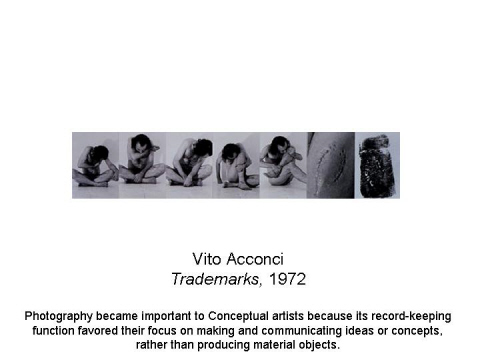 Vito Acconci Trademarks, 1972  Photography be